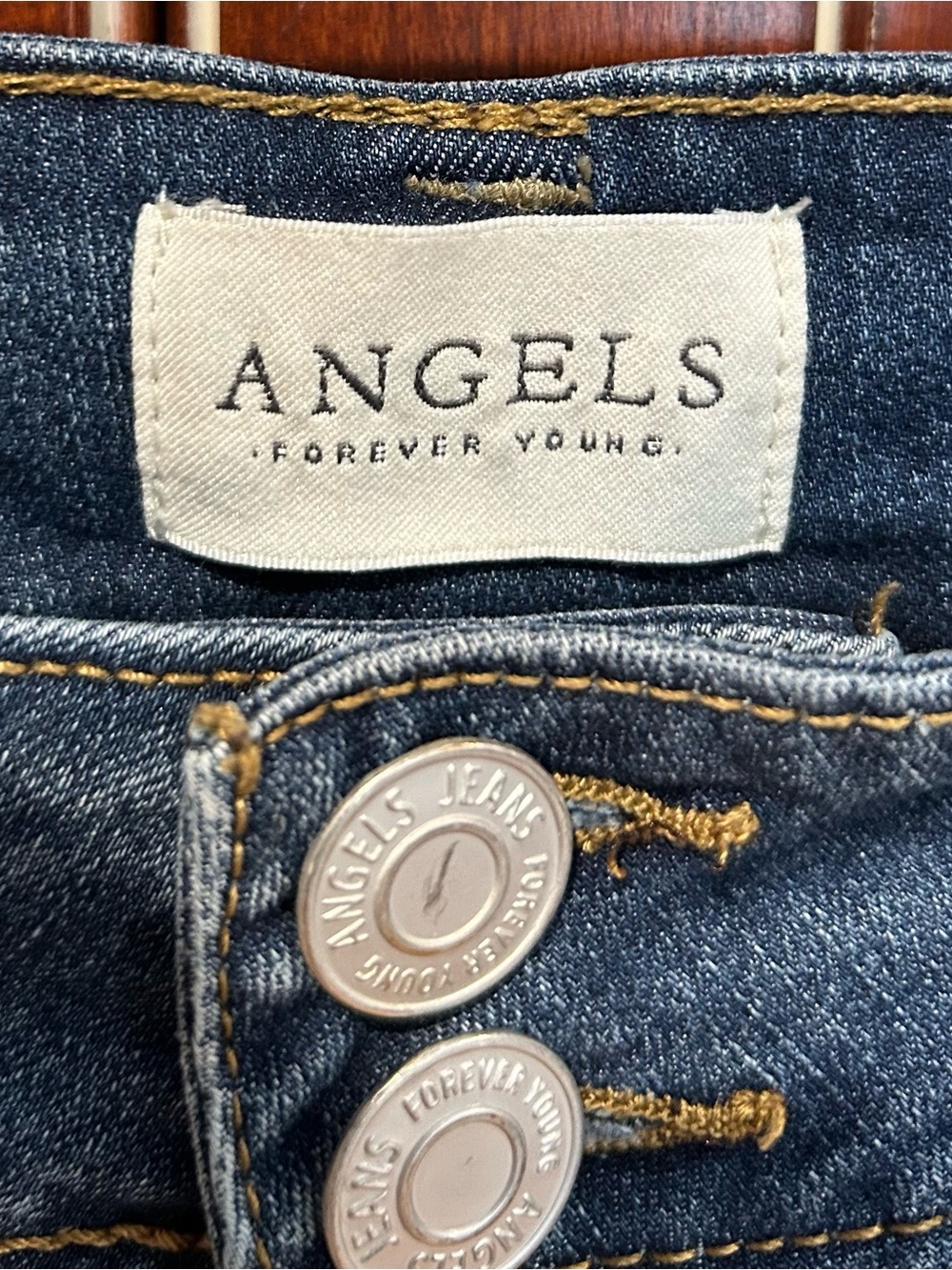 Angels Straight-Leg Jeans in Dark Blue Wash - Picture 3 of 5